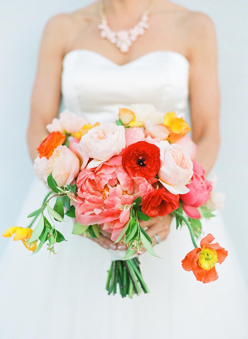 colorful pink bridal bouquet