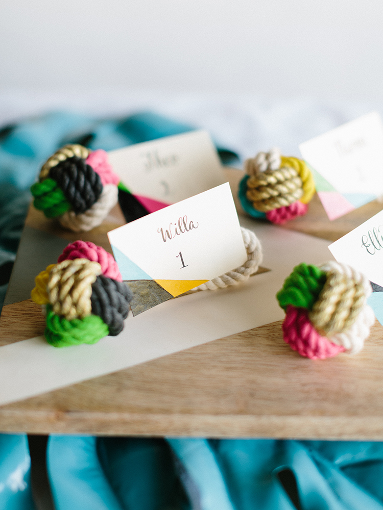 DIY Painted Knot Place Cards
