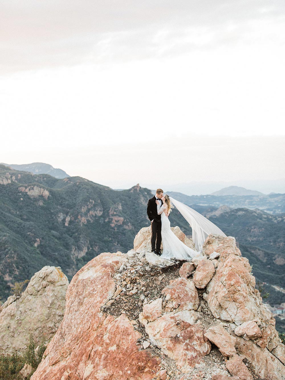 mountain wedding portrait bride and groom